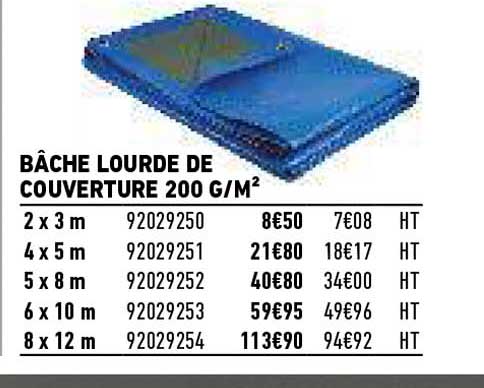 bâche lourde de couverture 200 g-m2