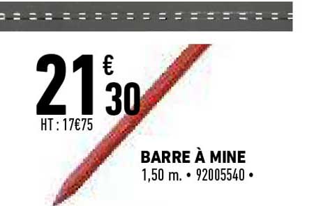 barre a mine 1,50 m