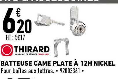 batteuse came plate à 12h nickel thirard