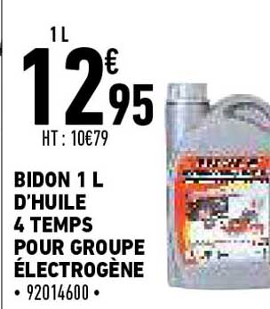 bidon 1 l d'huile 4 temps pour groupe electrogene