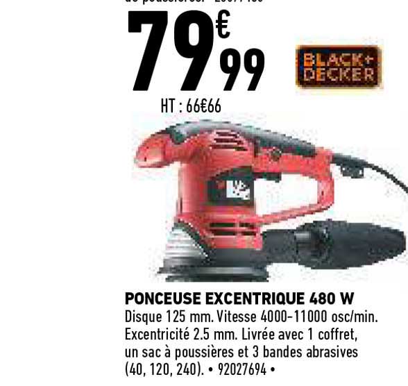 black+decker ponceuse excentrique 480 w