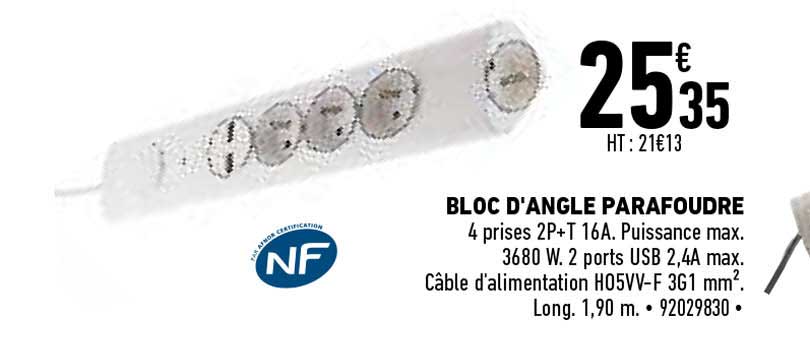 bloc d'angle parafoudre