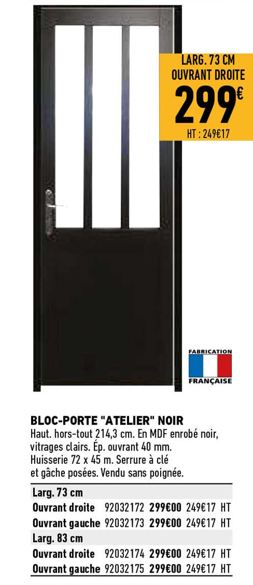 bloc-porte "atelier" noir