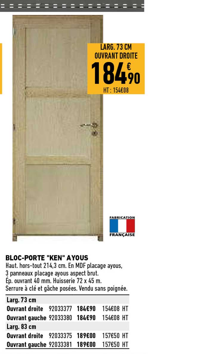 bloc-porte "ken" ayous