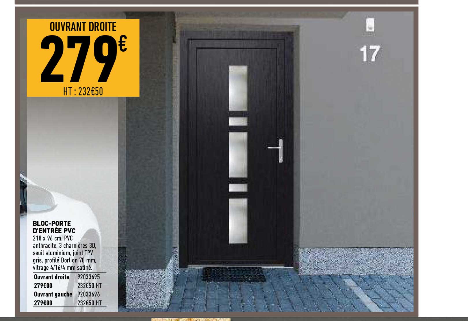 bloc-porte d'entrée pvc