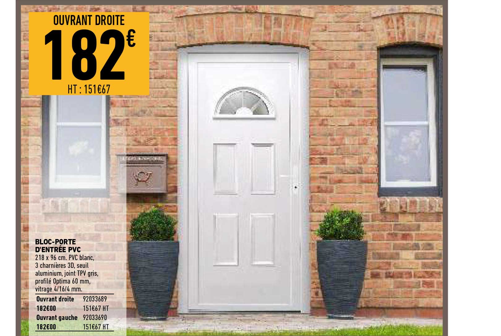 bloc-porte d'entrée pvc