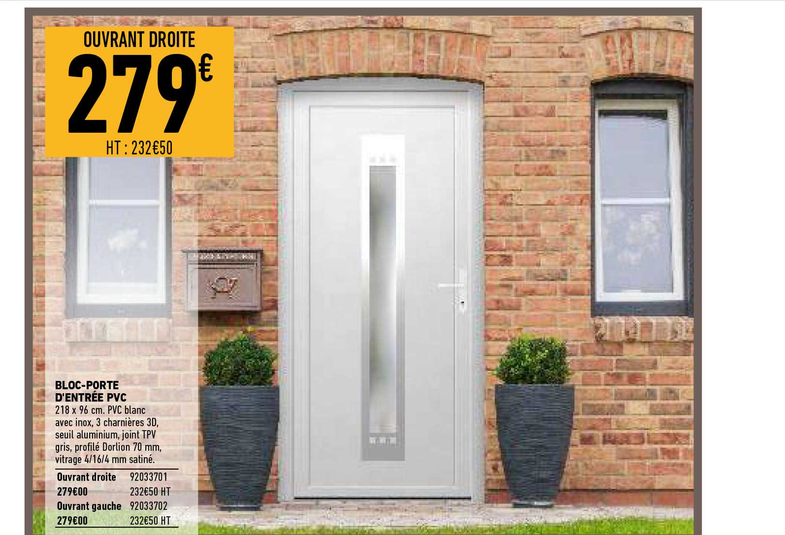 bloc-porte d'entrée pvc