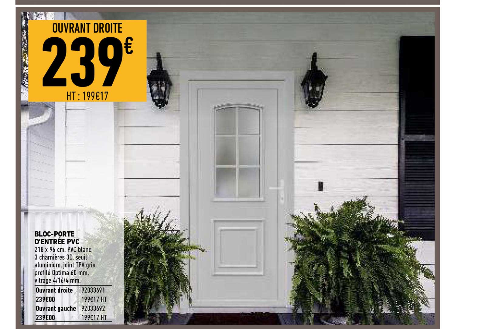 bloc-porte d'entrée pvc