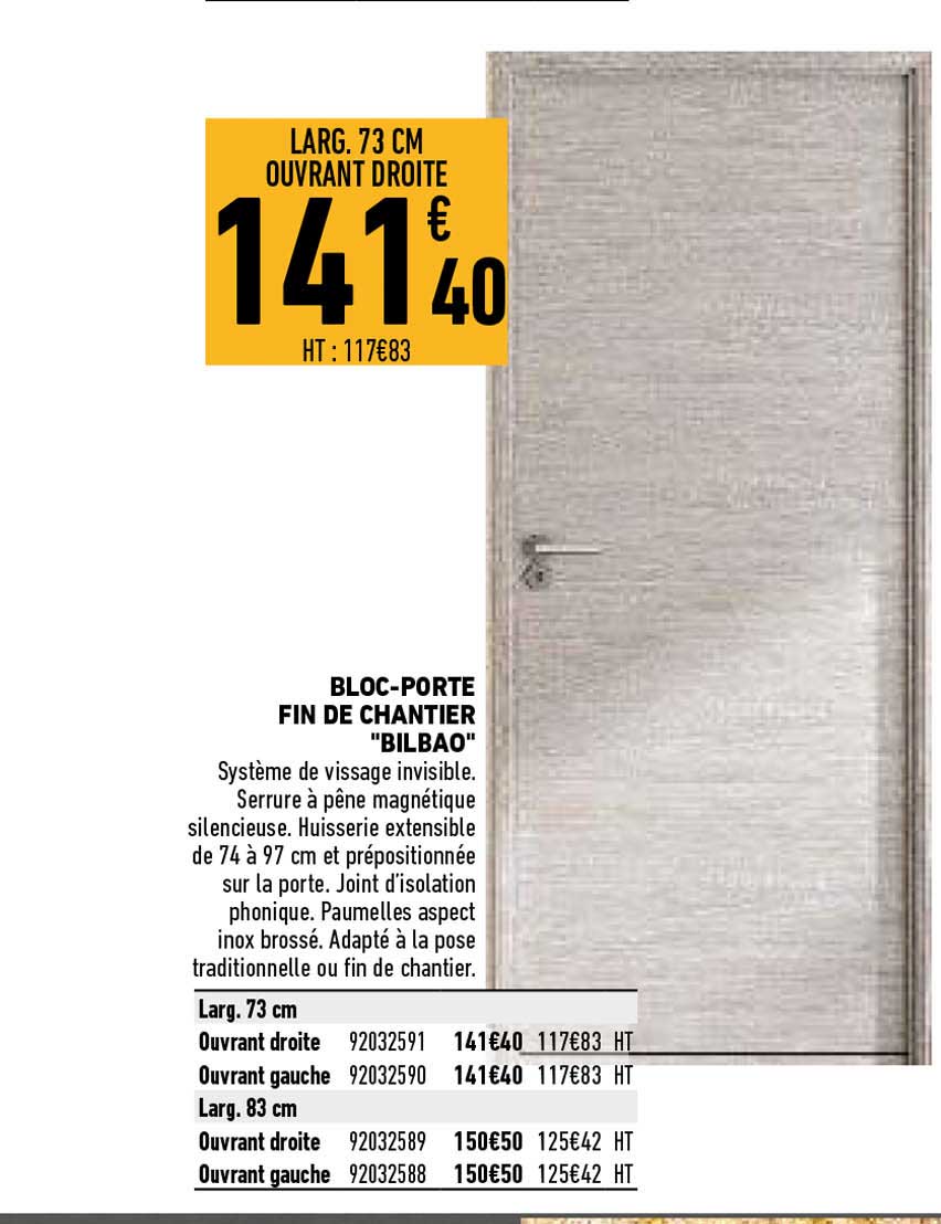 bloc-porte fin de chantier "bilbao"
