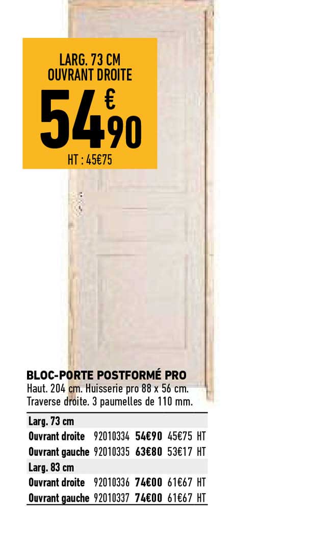 bloc-porte postformé pro