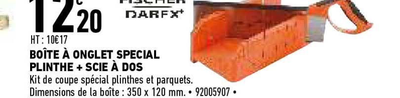 boîte à onglet spécial plinthe + scie à dos