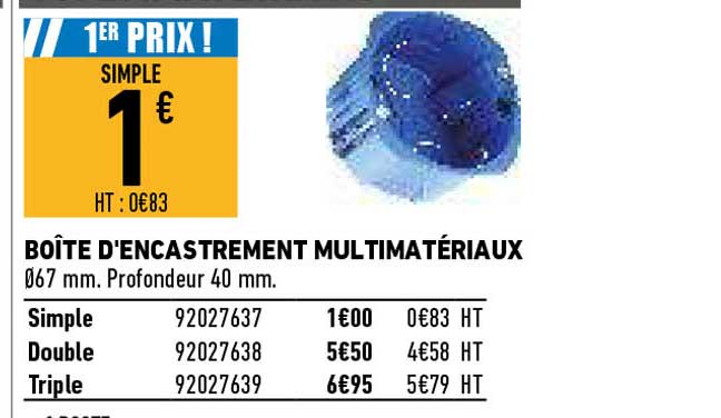 boîte d'encastrement multimatériaux