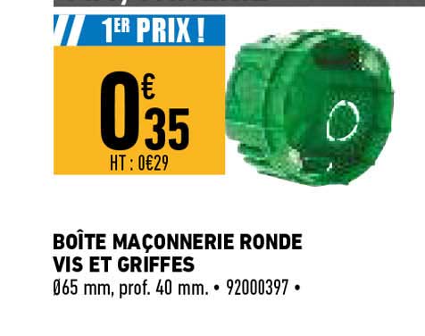 boîte maçonnerie ronde vis et griffes