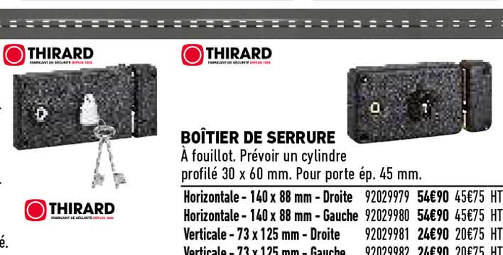 boîtier de serrure thirard