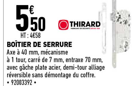 boîtier de serrure thirard