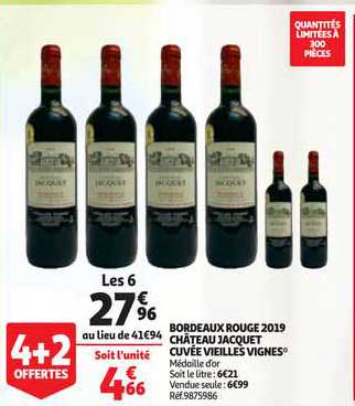 bordeaux rouge 2019 chateau jacquet cuvee vieilles vignes