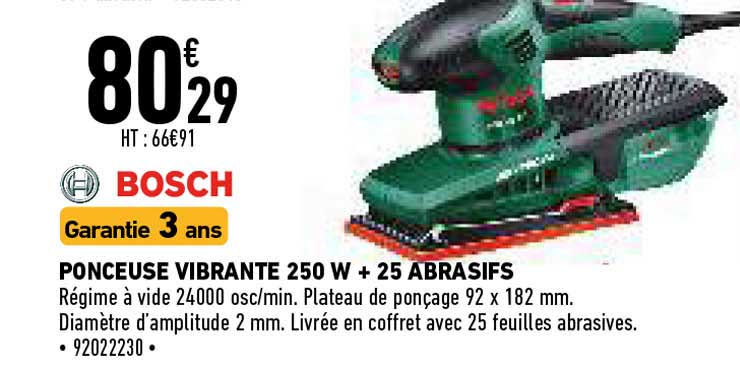 bosch ponceuse vibrante 250 w + 25 abrasifs
