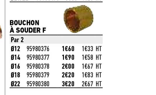 bouchon à souder f