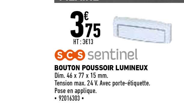bouton poussoir lumineux scs sentinel