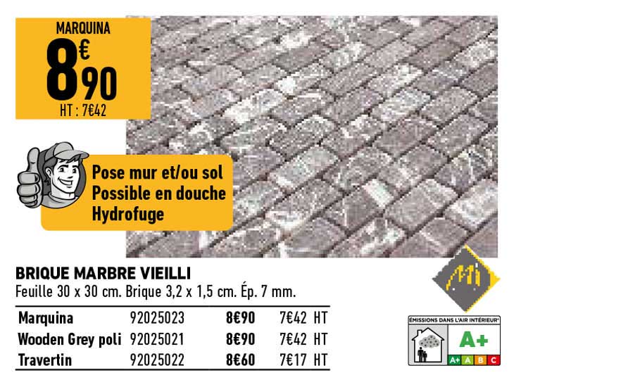 brique marbre vieilli