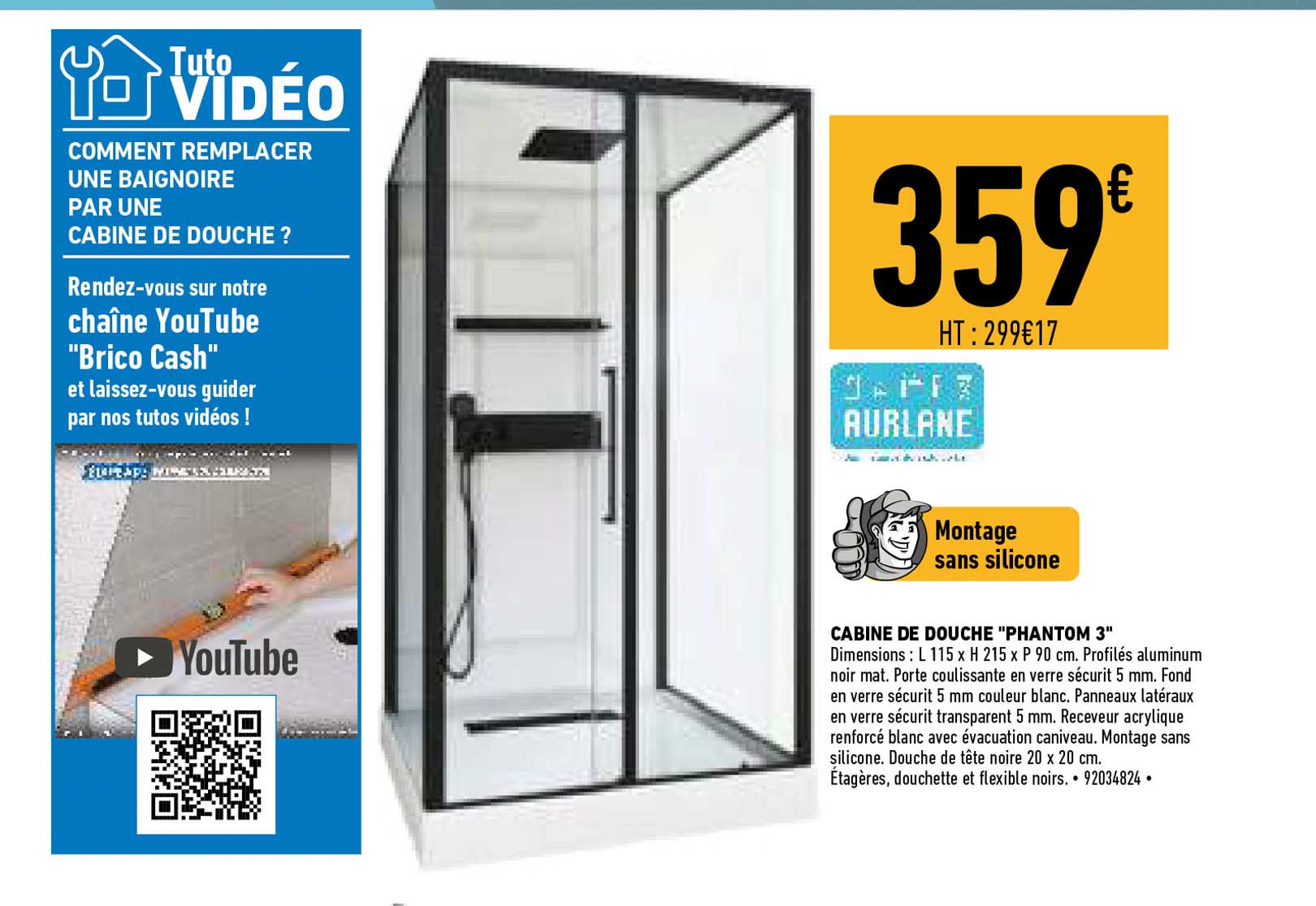 cabine de douche "phantom 3"