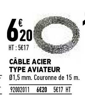 câble acier type aviateur