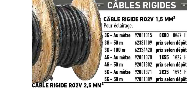 câble rigide r02v 1,5 mm2