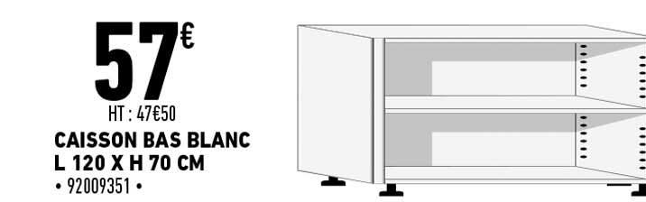 Caisson Bas Blanc L 120 X H 70 Cm