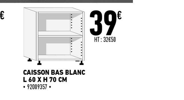 Caisson Bas Blanc L 60 X H 70 Cm