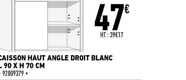 Caisson Haut Angle Droit Blanc L 90 X H 70 Cm