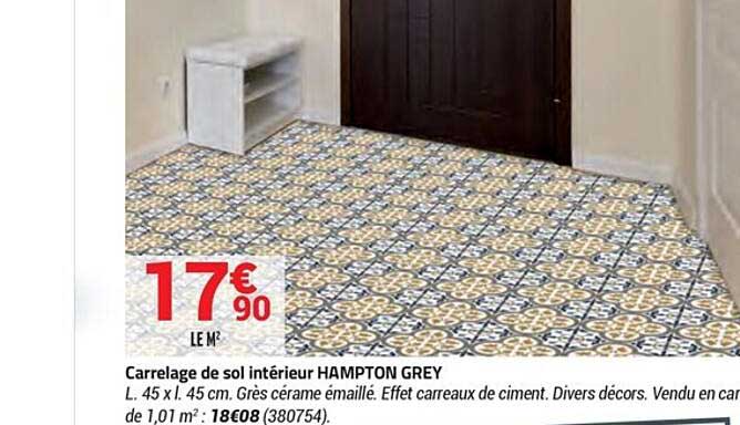 carrelage de sol intérieur hampton grey