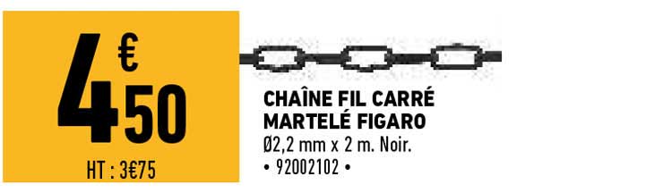 chaîne fil carré martelé figaro