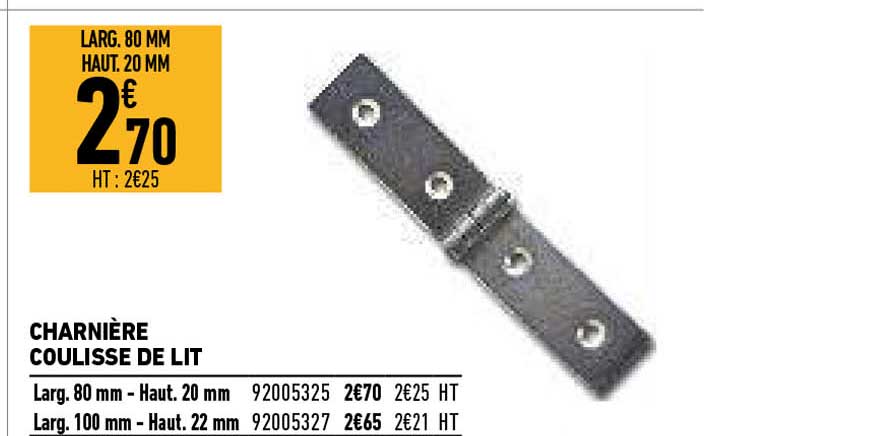 charnière coulisse de lit