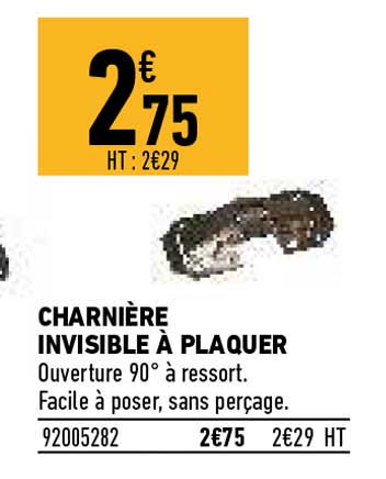 charnière invisible à plaquer