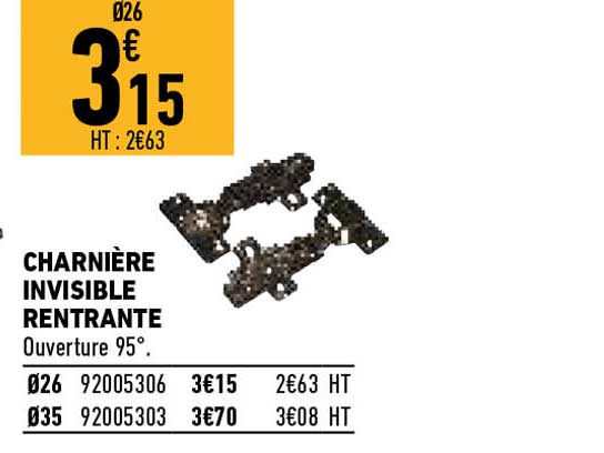 Charnière Invisible Rentrante