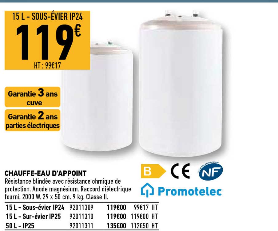 Chauffe-eau D'appoint Promotelec