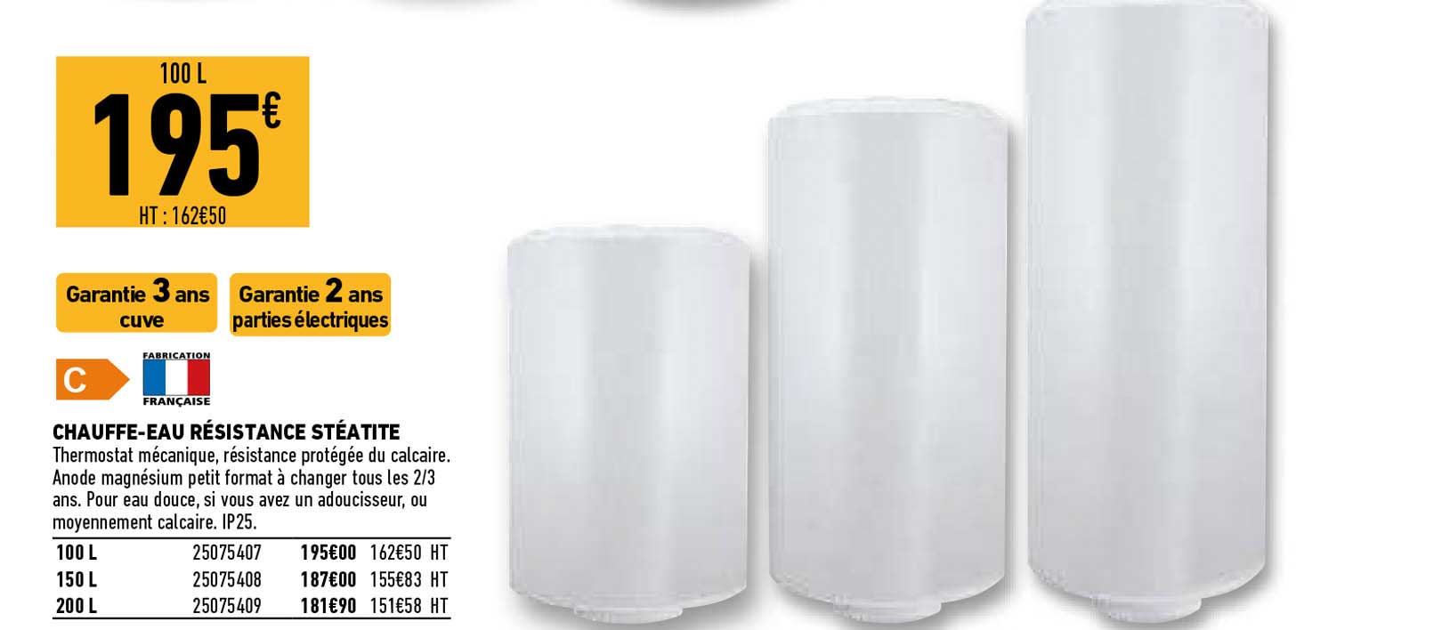 chauffe-eau résistance stéatite