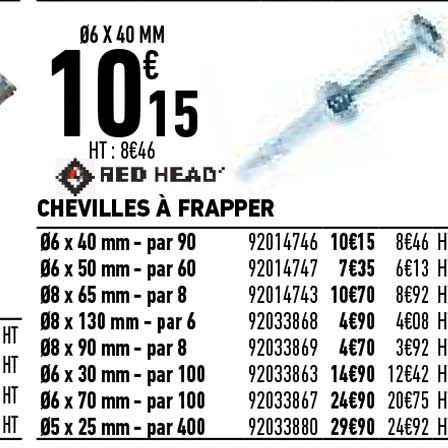 chevilles à frapper red head