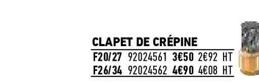 clapet de crépine