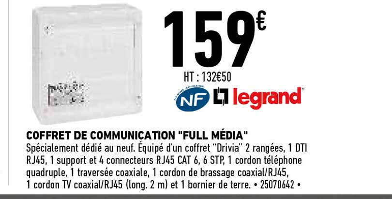 legrand coffret de communication "full média"