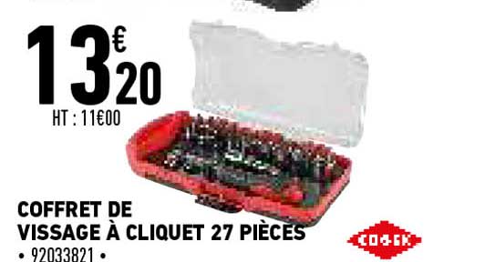 coffret de vissage à cliquet 27 pièces