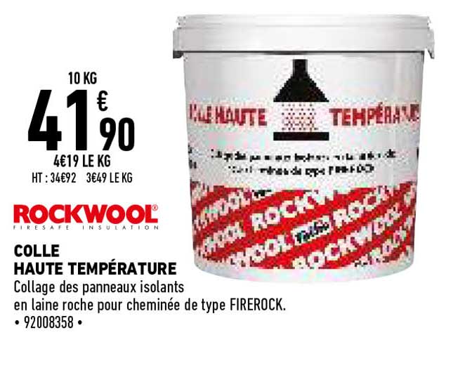 colle haute température rockwool