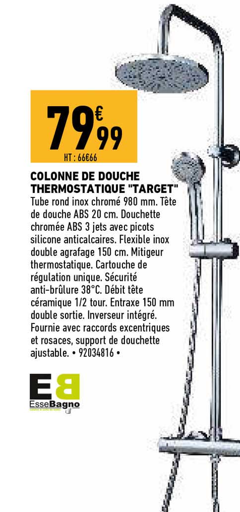 colonne de douche thérmostatique "target"