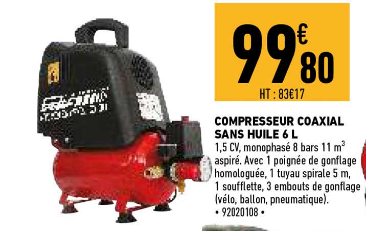 compresseur coaxial sans huile 6 l