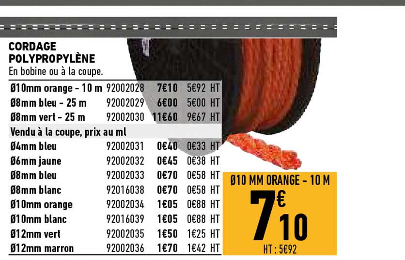 cordage polypropylène