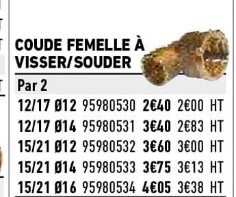 coude femelle à visser - souder