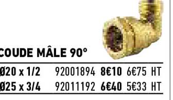 coude mâle 90°
