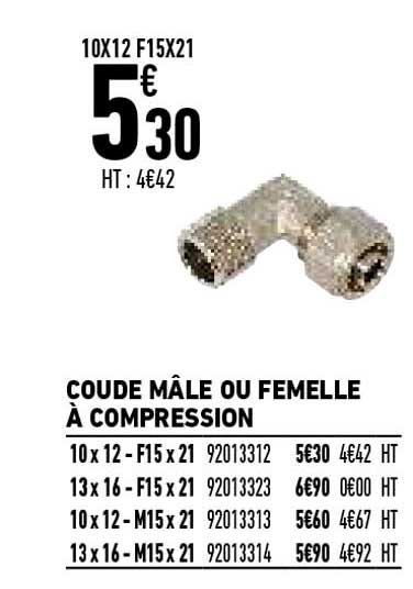Coude Mâle Ou Femelle à Compression
