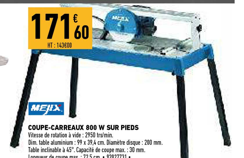 coupe-carreaux 800 w sur pieds