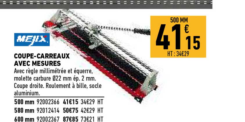 coupe-carreaux avec mesures